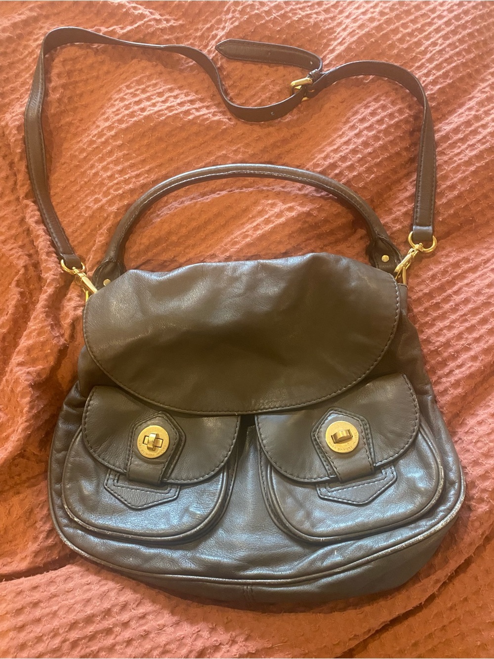 Marc by Marc Jacobs Greyish Brown Leather Shoulder Bag
